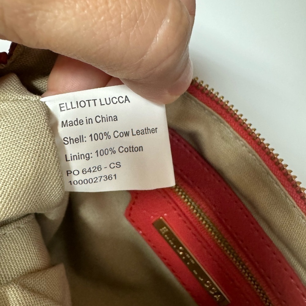 Elliott Lucca Red Leather Quilted Crossbody Bag - Picture 5 of 10